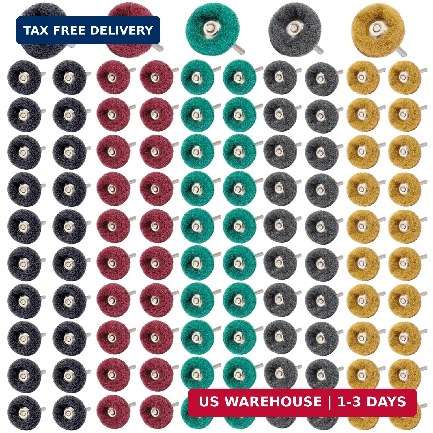 100 PCS Abrasive Buffing Wheels,1 inch Polishing Wheel Set for Proxxon Dremel Ro