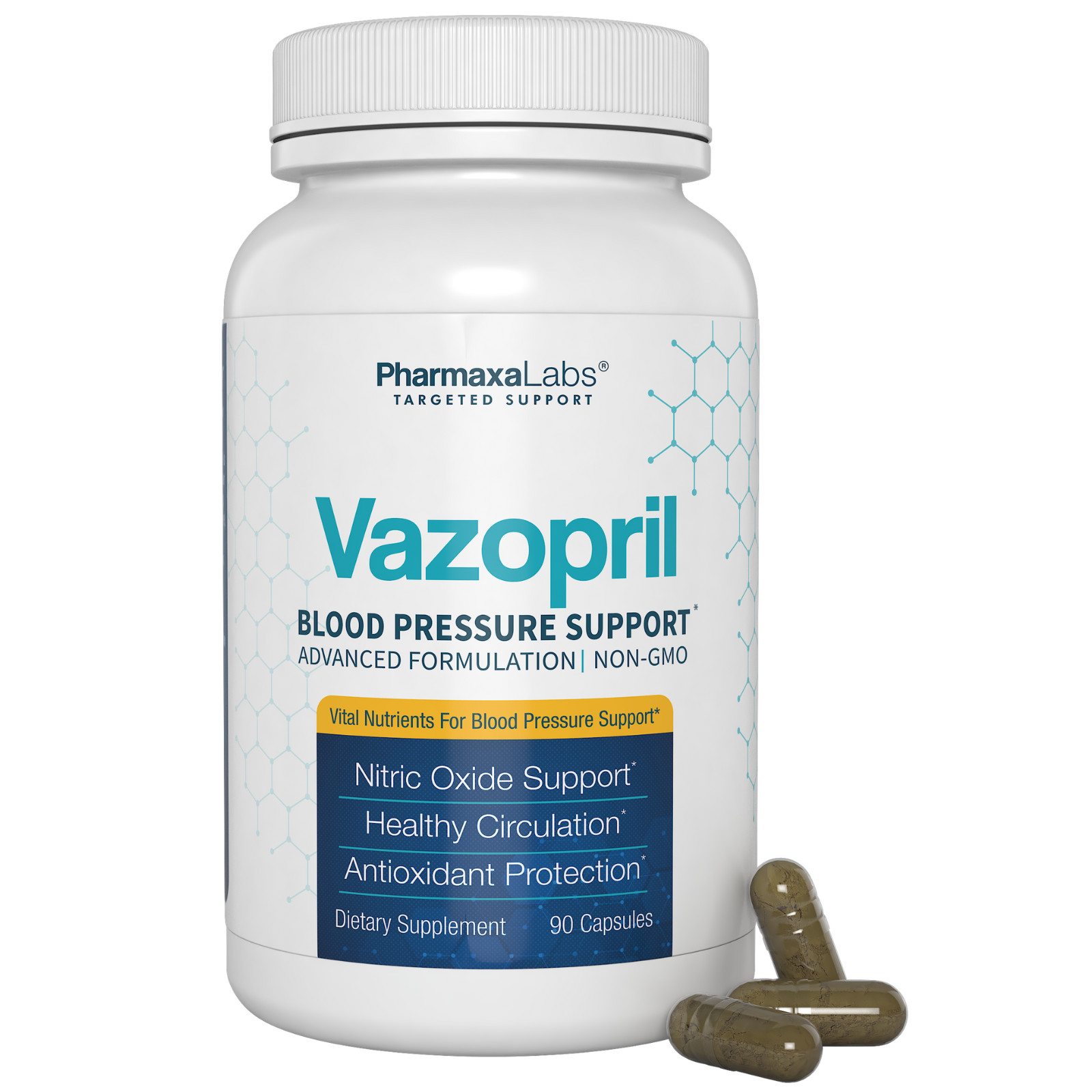 Vazopril Blood Pressure Supplement with Nitric Oxide Support -  90 Capsules