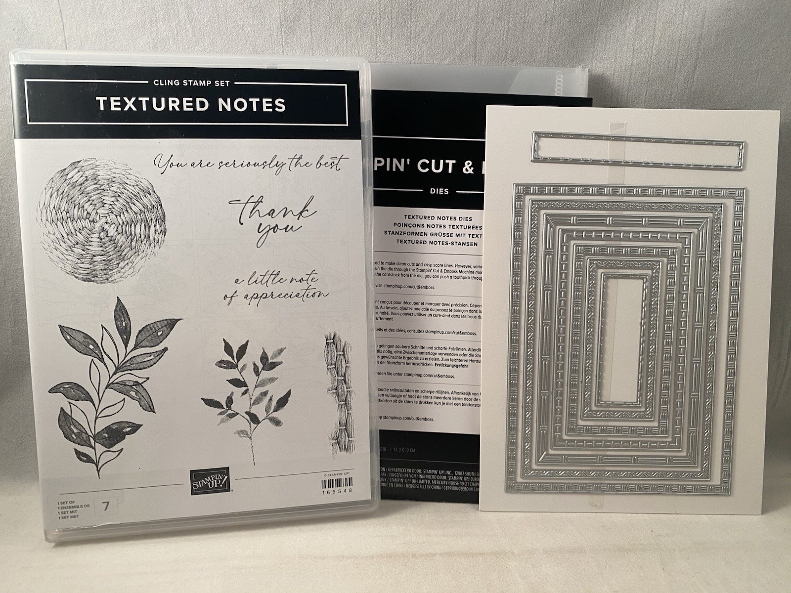 TEXTURED NOTES Stamp Set & Dies Stampin Up Appreciation Rectangles 2605
