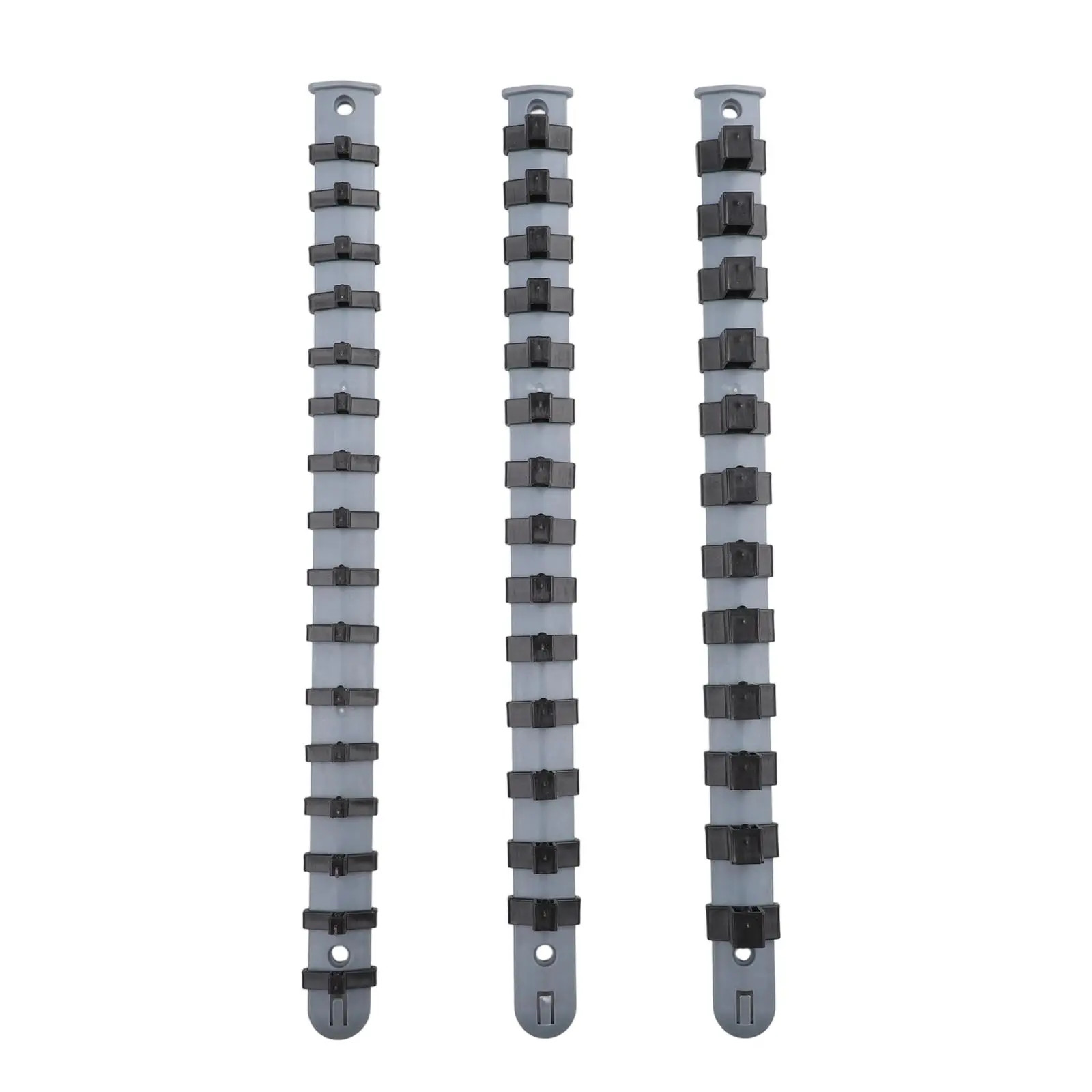3PC Socket Holder Sliding Rail Tray Organizer 1/4" 3/8" 1/2"Mountable Steel Rack
