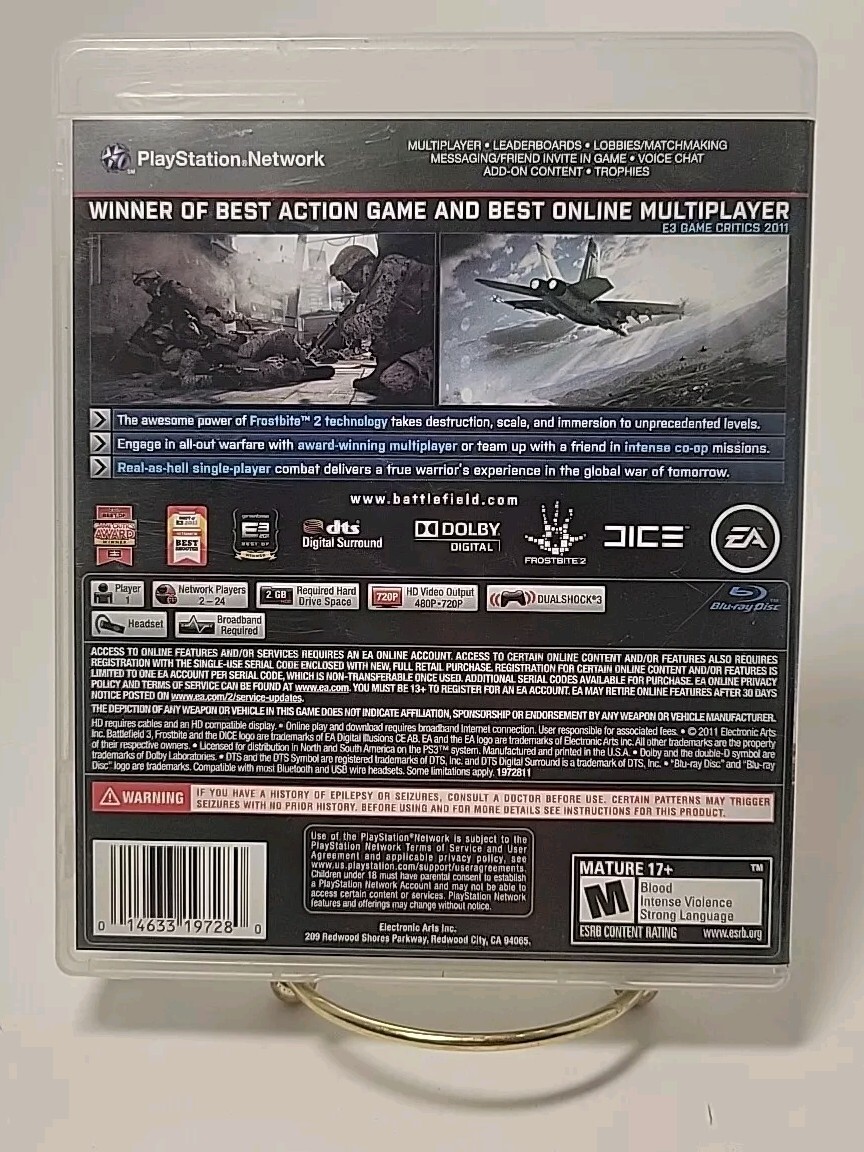 Battlefield 3 Sony PlayStation 3 PS3 Video Game Complete Tested