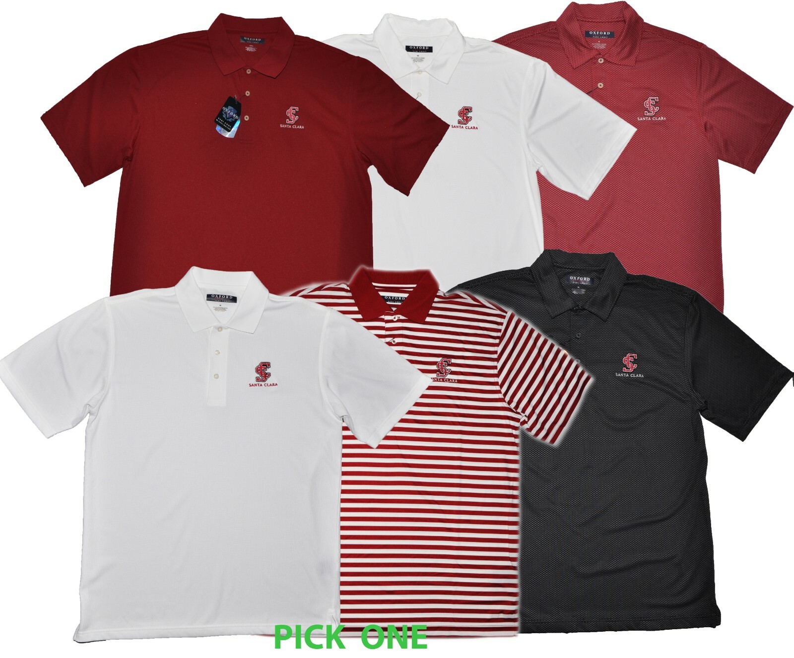 NCAA Santa Clara University Broncos Men's Short Sleeve Stretch Golf Polo Shirt