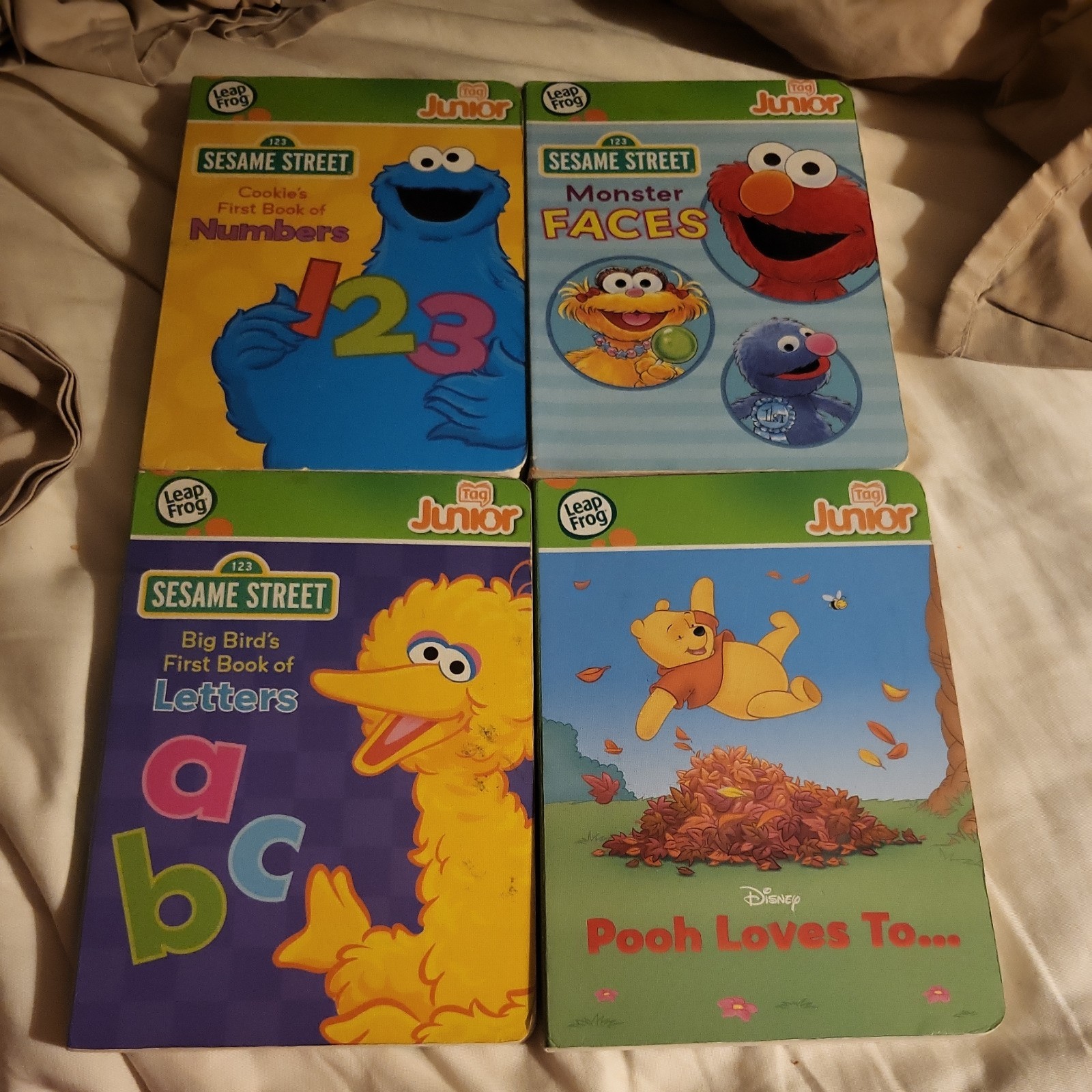 LeapFrog LeapReader TAG Junior Books Lot of 4 Letters/Face/Number/pooh loves to