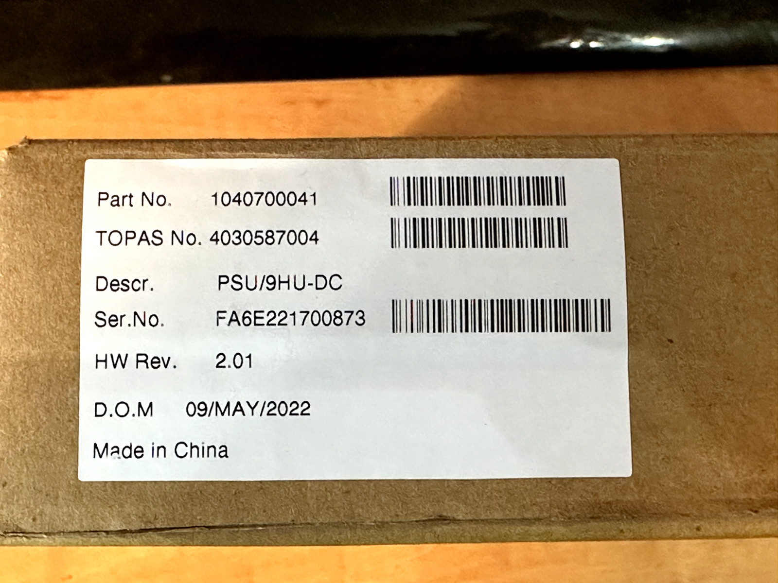 Adva Power Supply 1040700041 F7/PSU/9HU-DC 4030587004 (1000W) Dc for SH9HU