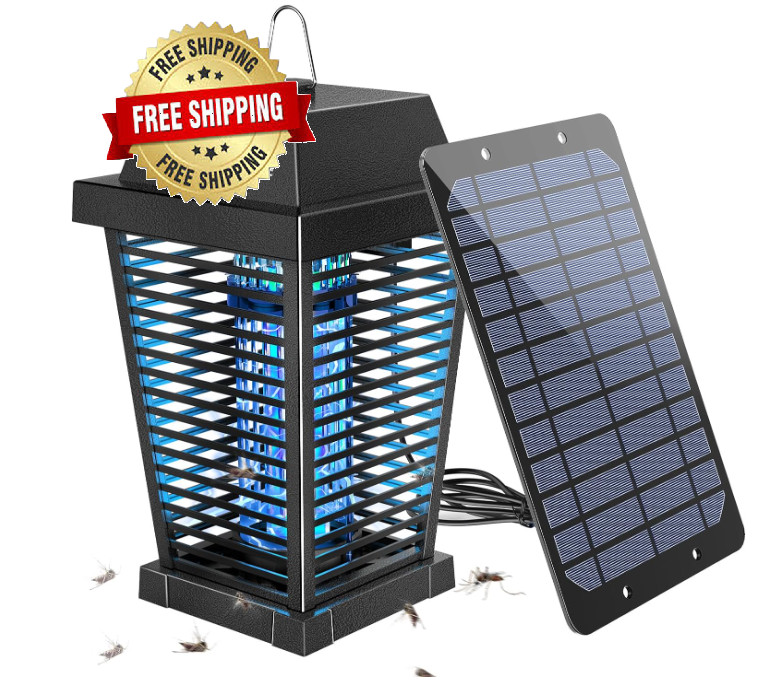 Mosquitos Exterminador De Insectos Solar Electrico Mata Lampara Moscas Trampa US