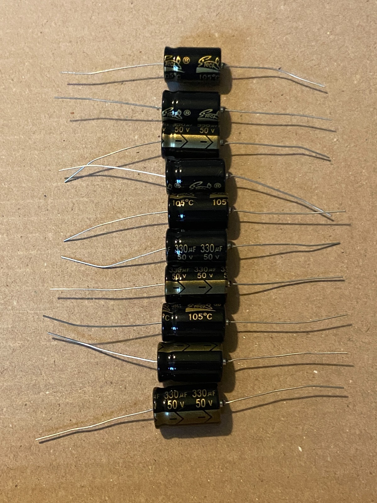 Axial Electrolytic Capacitor, 330uF, 50V - Lot of 10