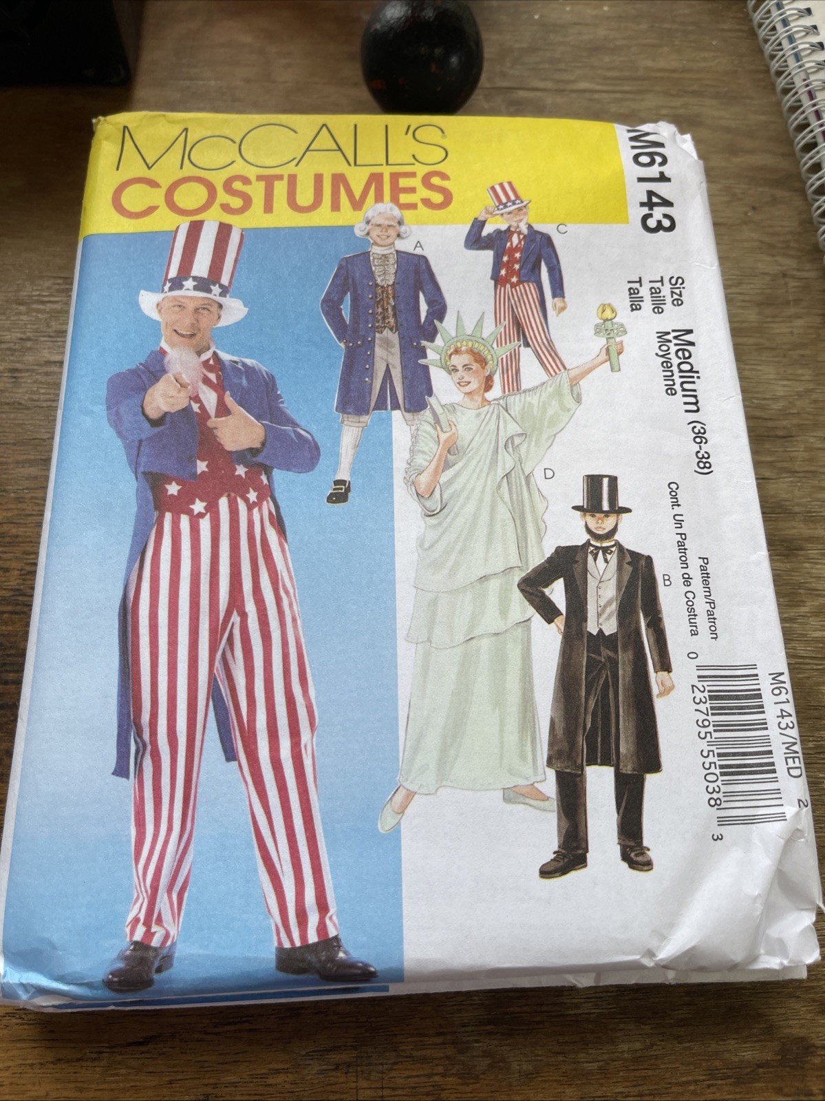 McCalls Costume Pattern M6143 Mens/Miss Patriotic Outfits: Uncle Sam~More 12-14