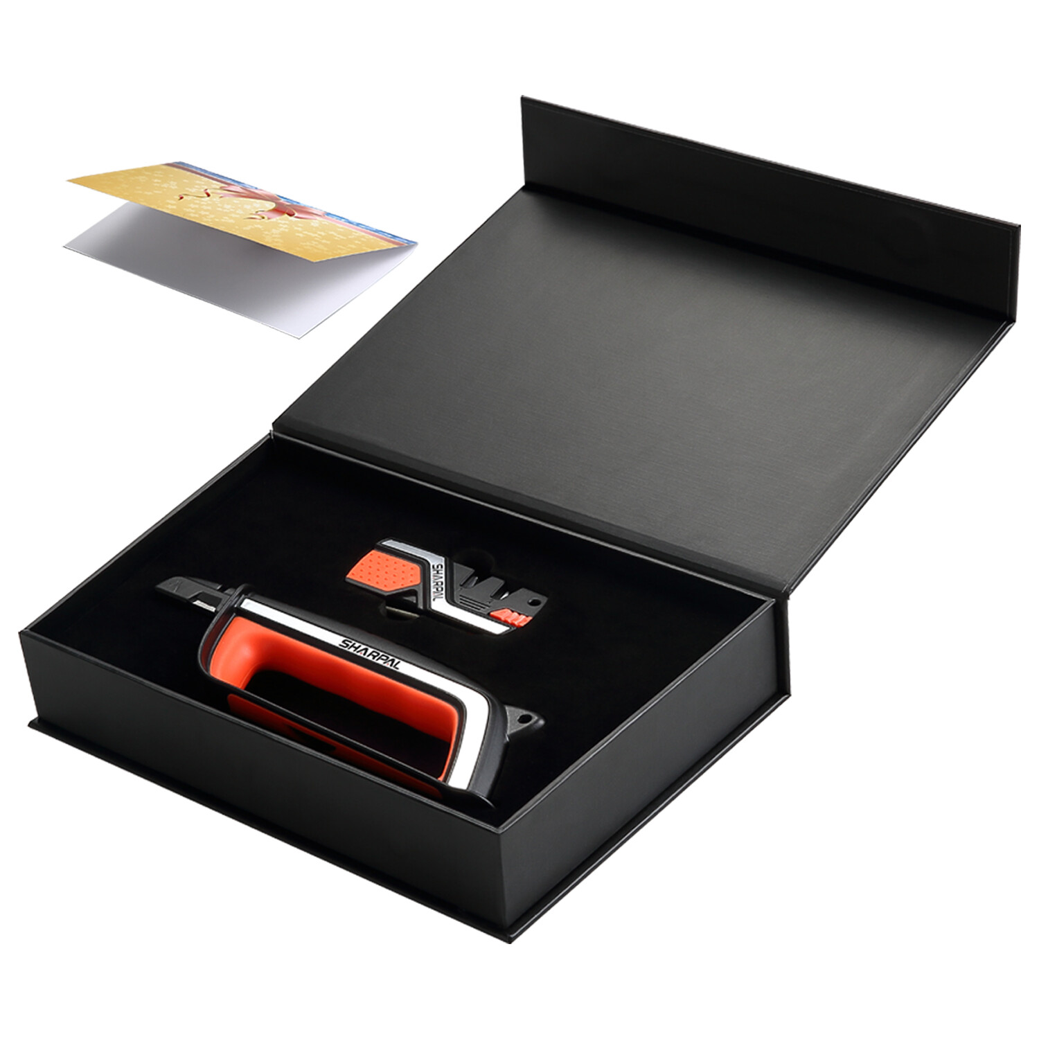 Pocket Knife Sharpener & Garden Sharpening Tool, Combo Gift Pack w/Greeting Card