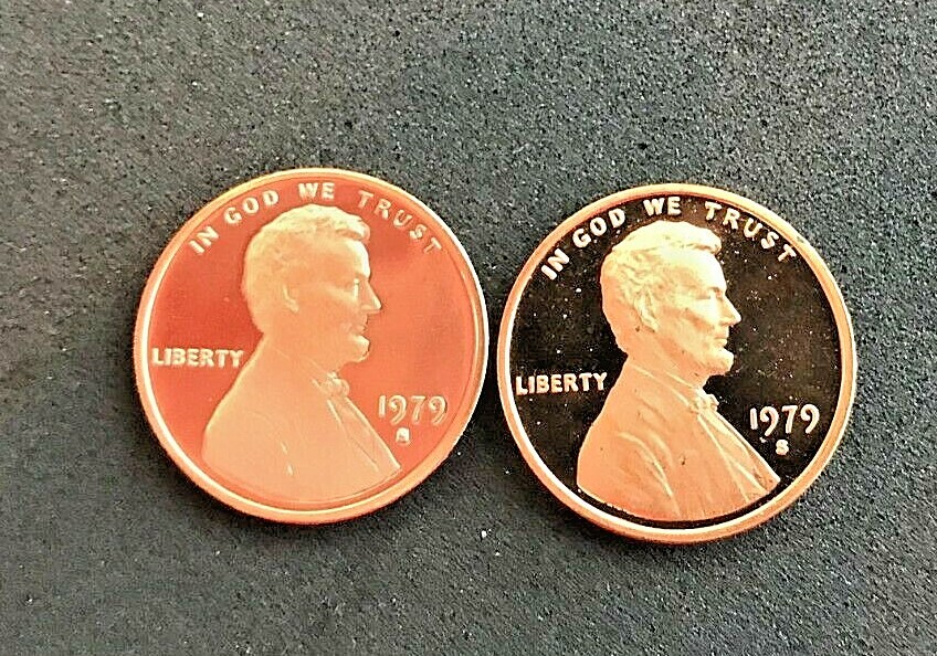 1979 S Type 1 & Type 2  Lincoln cent   Gem Proof (2 coins)