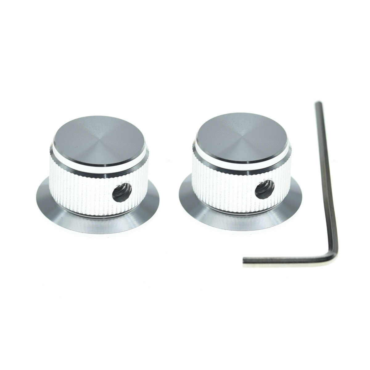 KAISH 2pcs Metal Pot Knobs 1/4" Top Hat Bell Knobs w/ Set Screw for Guitar/Bass