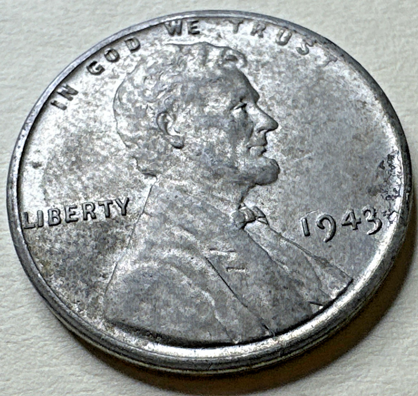 1943 Steel Lincoln Wheat Cent Penny 871X