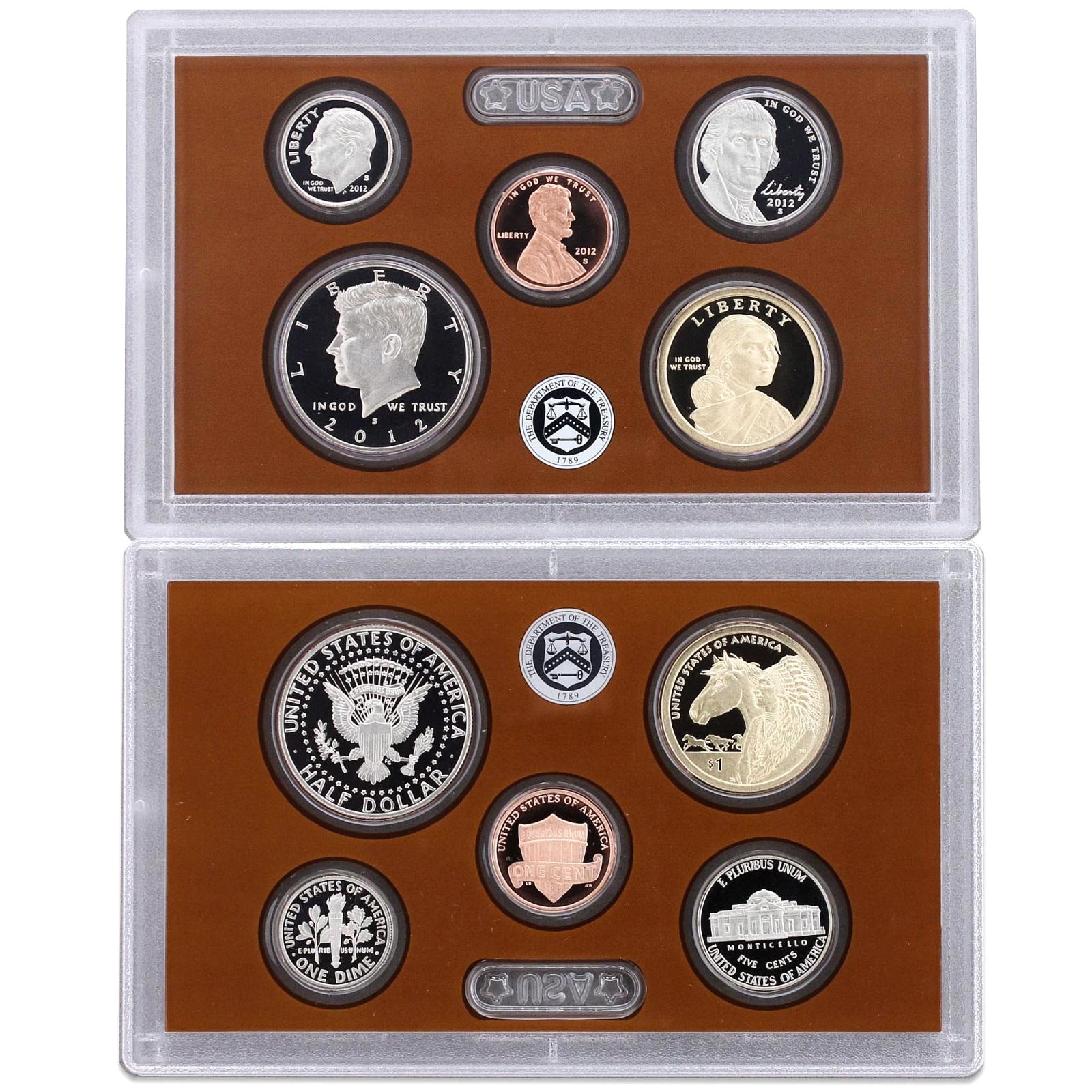 2012 S Partial Proof Set Kennedy Dime Nickel Cent Dollar CN-Clad US Mint 5 Coins