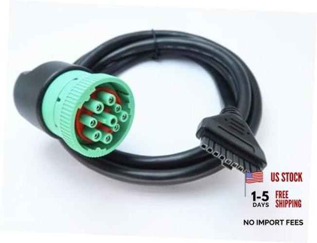 Green 9pin J1939 to 10pin Cable for PT30 ELD Logbook Compliant ECM w/DOT,