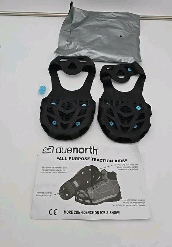 Due North Everyday Snow & Ice Shoe Traction Aid Large Black New
