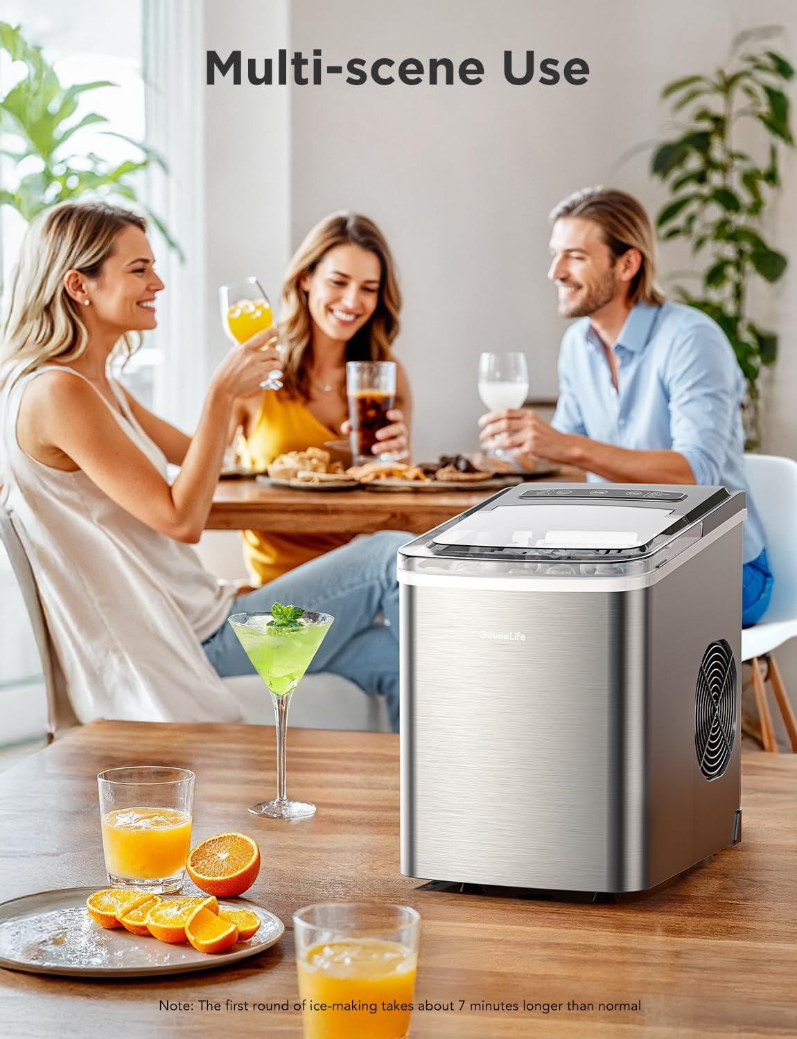Smart Countertop Ice Makers, Portable Ice Maker Machine with Self-Cleaning, 6 Mi