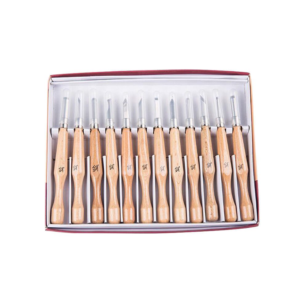 Wood Carving Hand Chisel Tool Set 12 Piece Professional Woodworking Gouges Tools