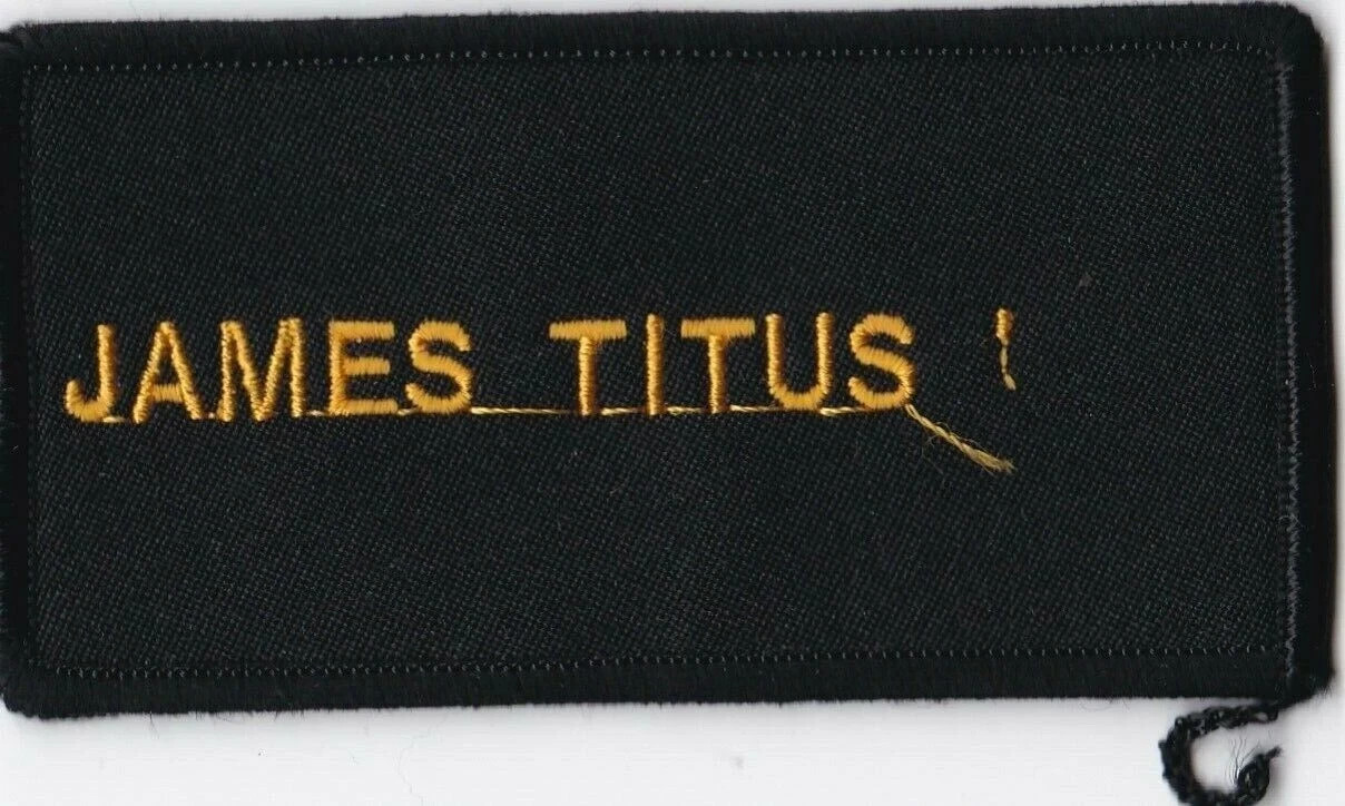 USAF James Titus Black Nametag Wing Patch A-7