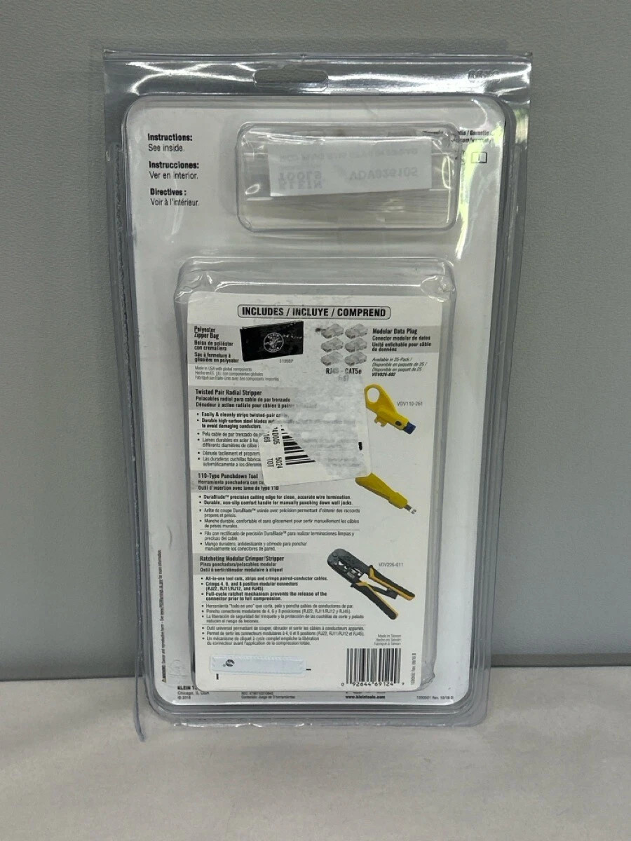 Klein Tools VDV026-212 Twisted Pair Installation Kit Cable Tool Set + Pouch