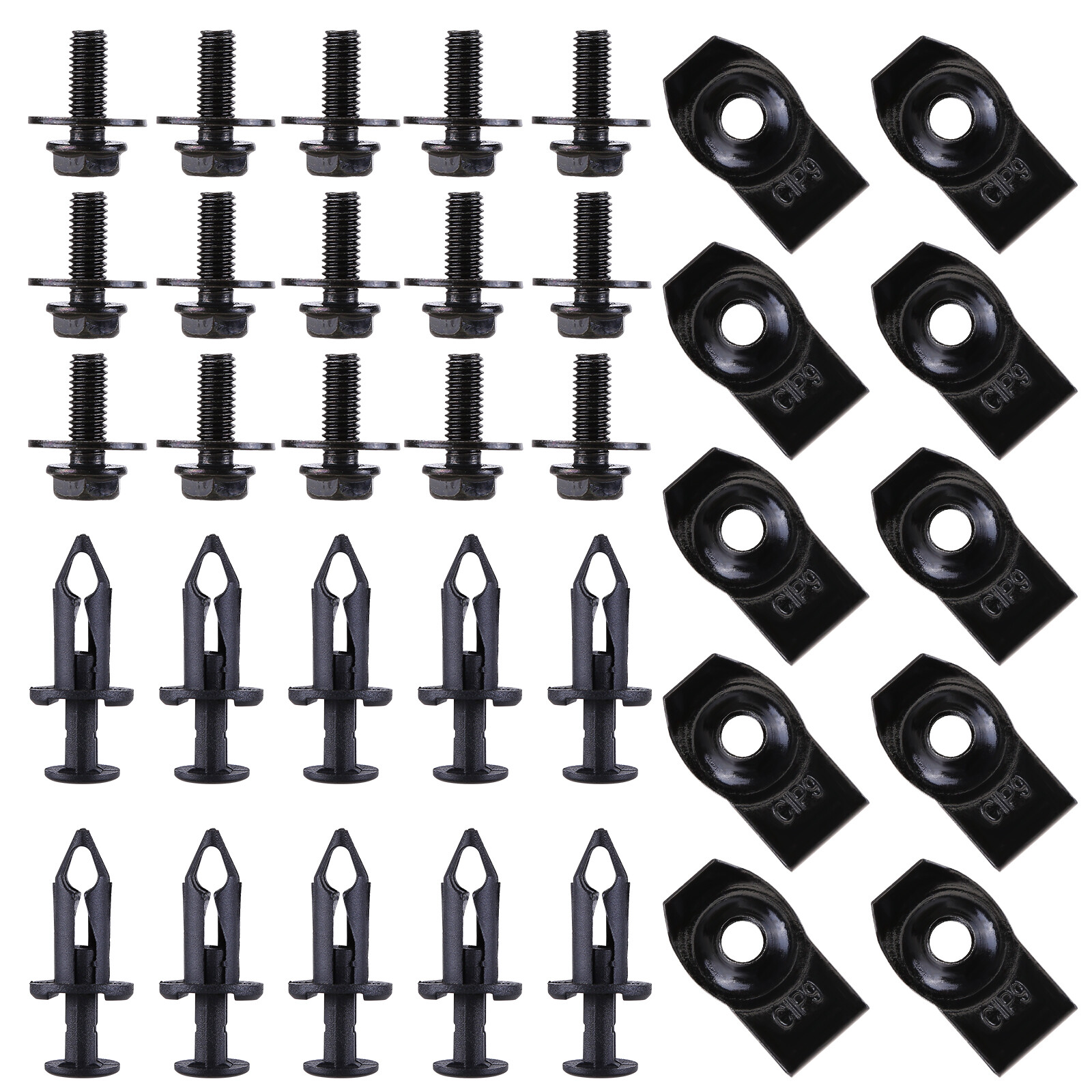 35PCS For Audi Engine Under Cover Splash Shield Guard M6 Bolts & U-nut Clips