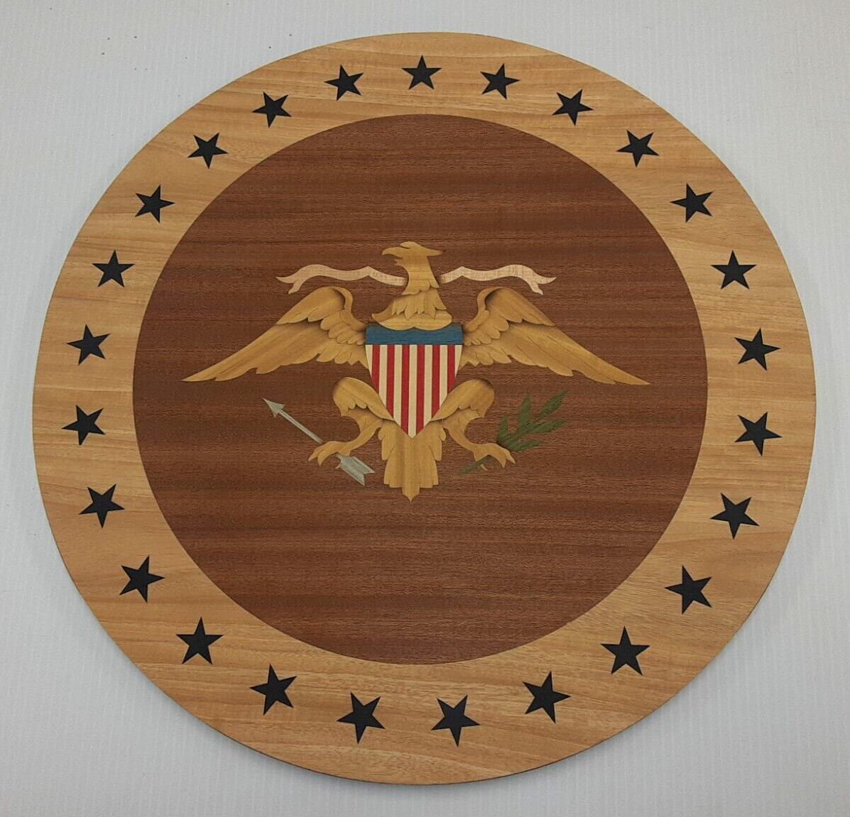 18" Diameter Eagle Medallion, Laminated on 1/2" MDF, VENEER WOODWORKING REQUIRED