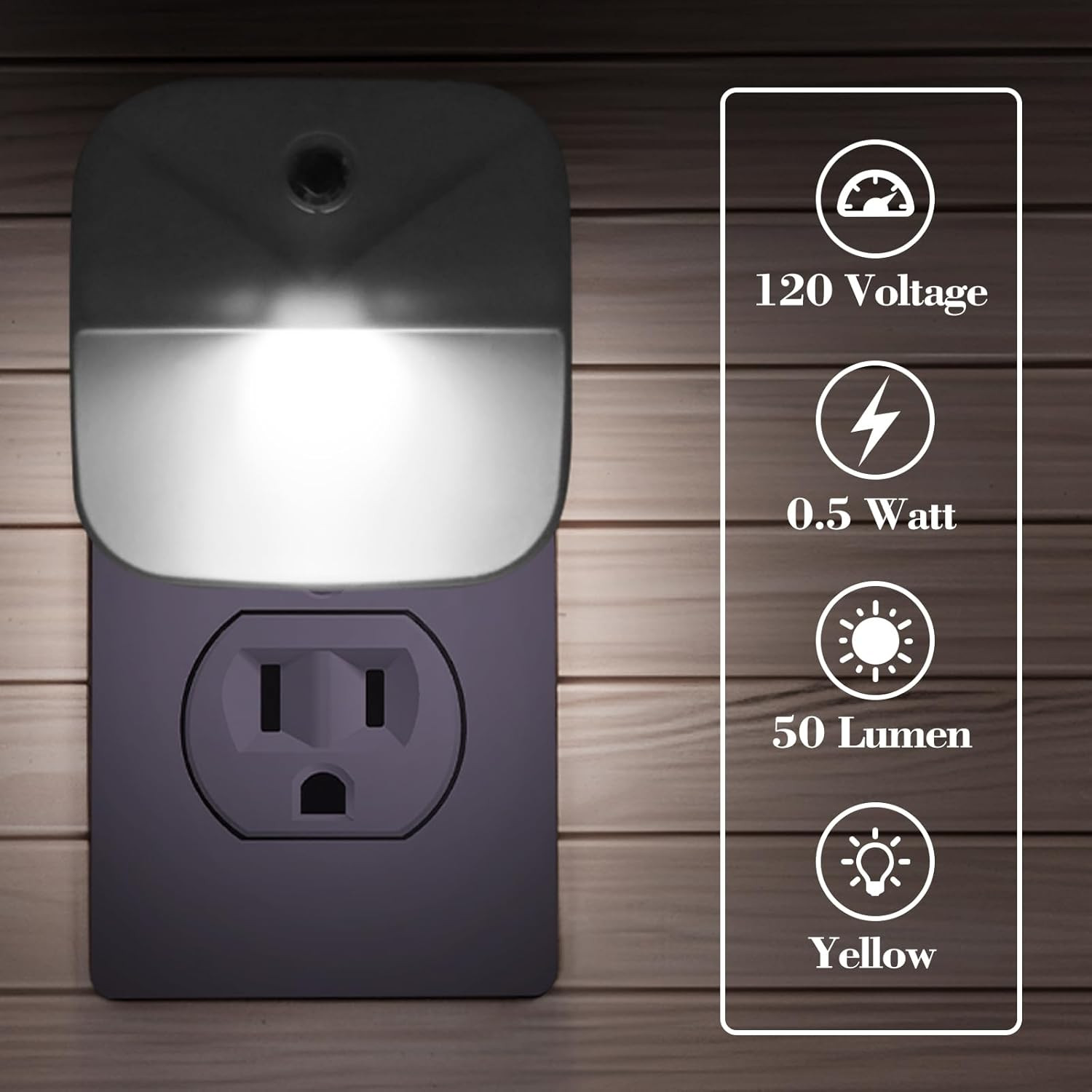 6 Pack LED Night Light Plug into Wall, Daylight White Color Dusk to Dawn Sensor