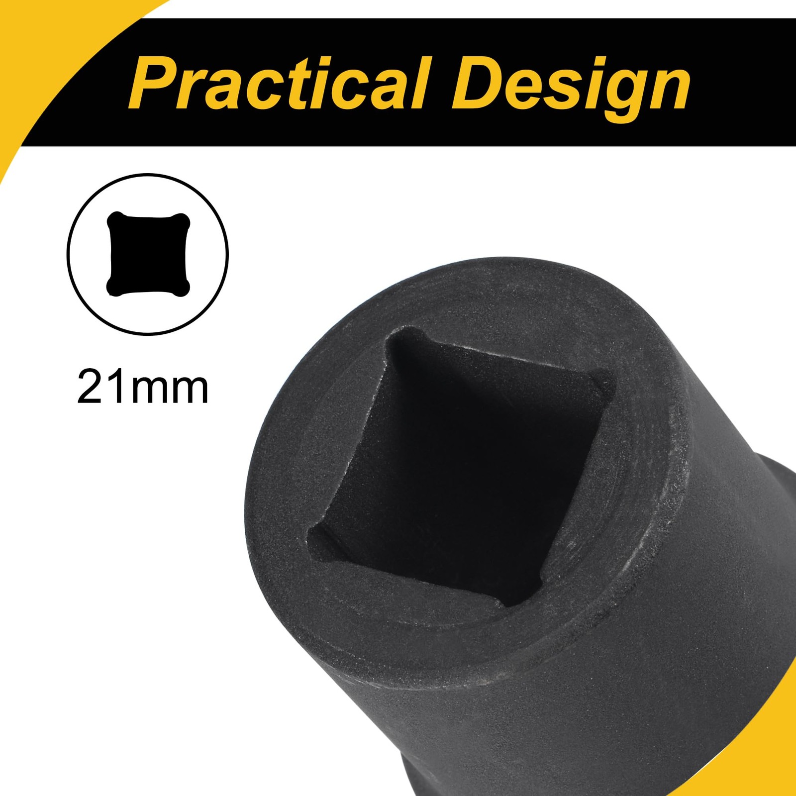 WorkBless 1" Drive by 21mm Square Impact Socket, 80mm Length CR-MO, Standard...