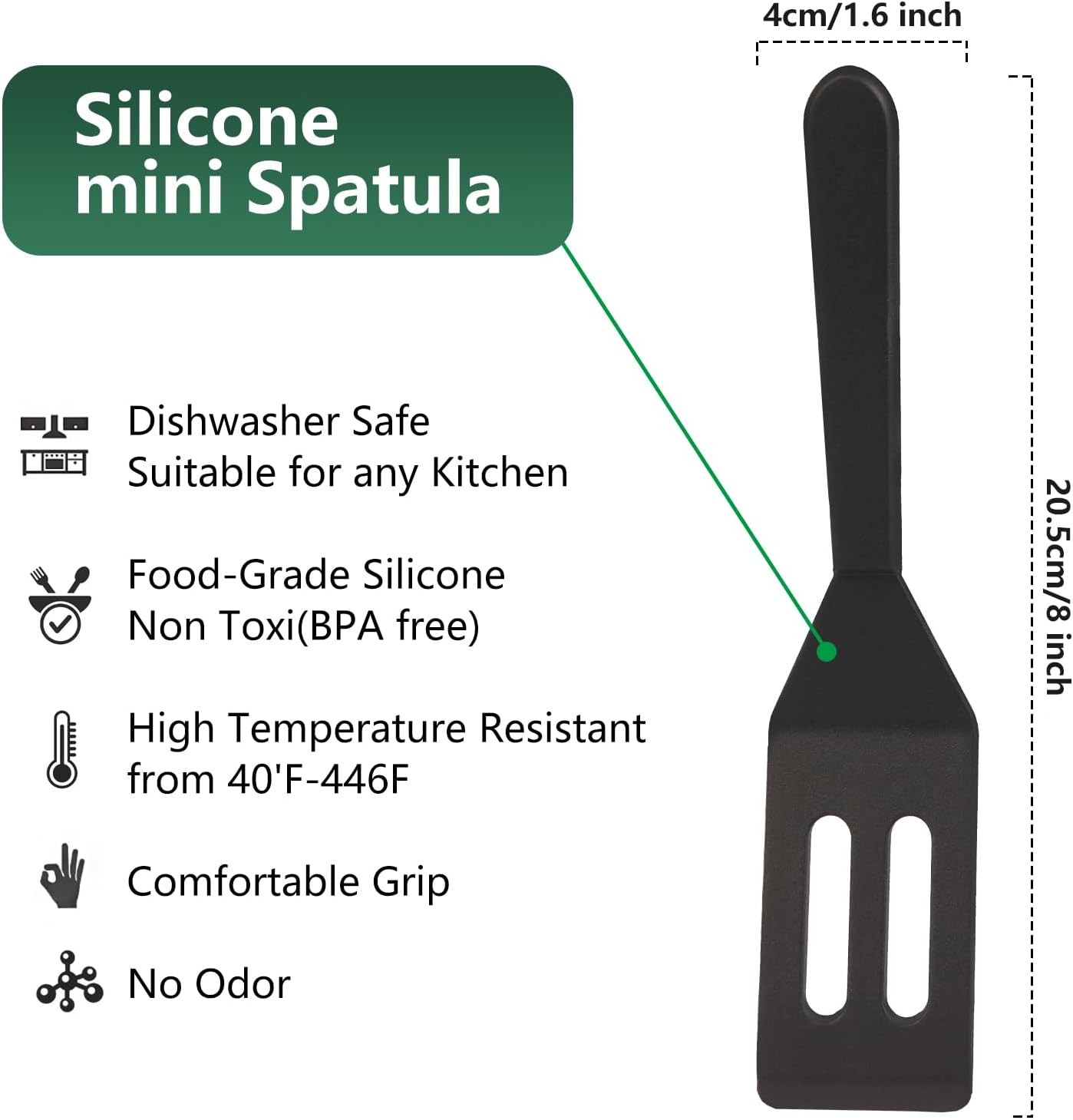 【2 Pack】 Small Spatula for Nonstick Cookware Mini Spatulas for kitchen