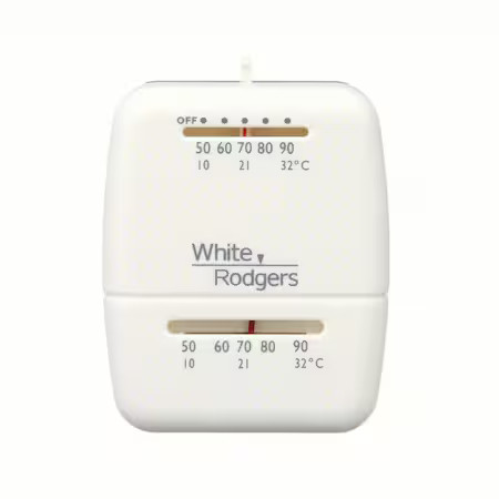 White-Rodgers 01C21 101S1 Mechanical Cool Only Thermostat, 0 H, 1 C, Hardwired,