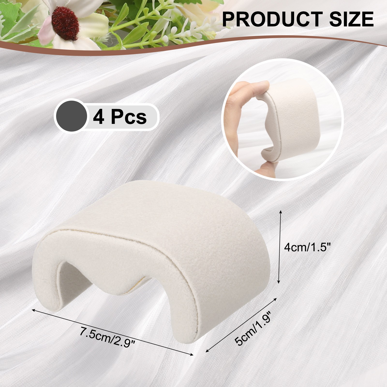4Set Watch Case Pillows m Shaped Watch Display Pillow Beige