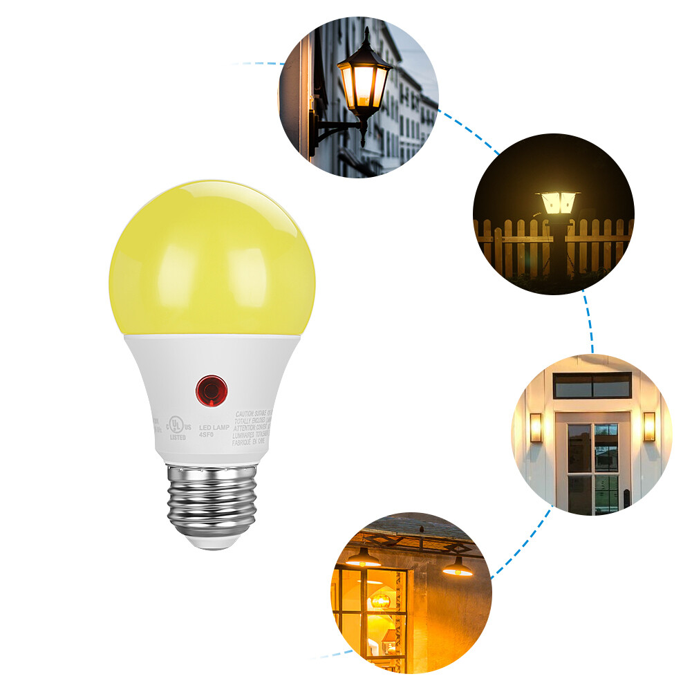 DEWENWILS 4-Pack A19 Light Sensor LED Light Bulbs LED Security Bulbs for Porch