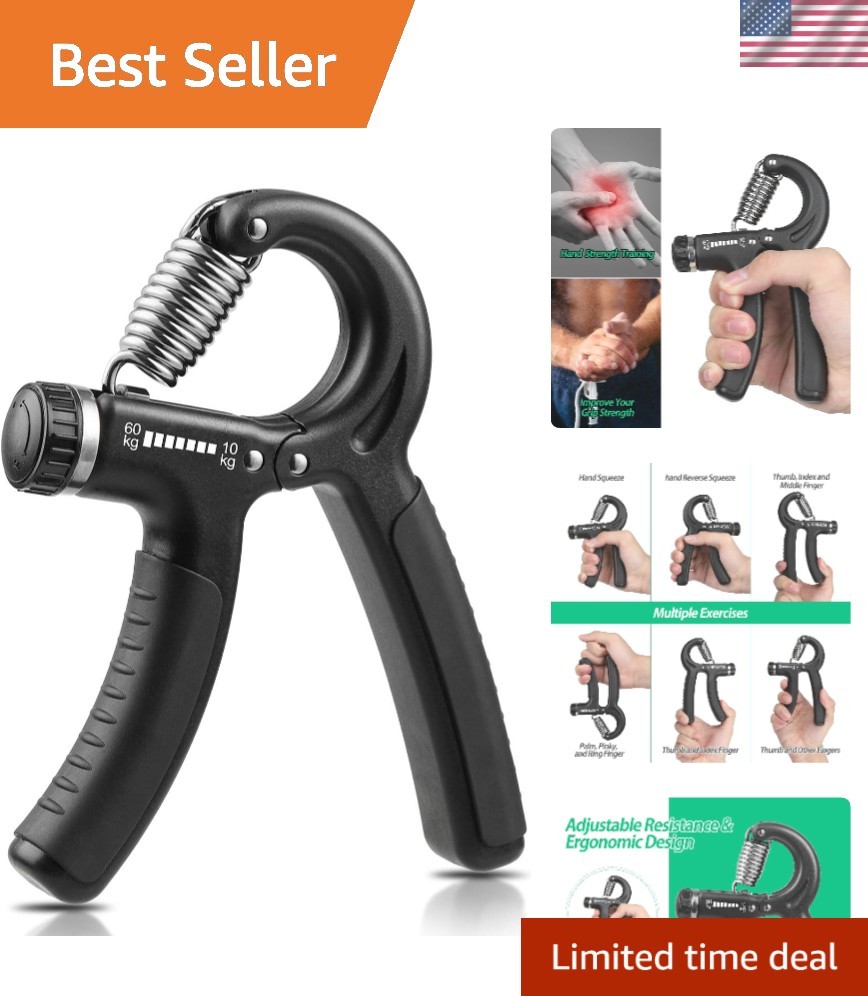 Portable Hand Grip Strengthener for Athletes - Adjustable Resistance 22-132lbs