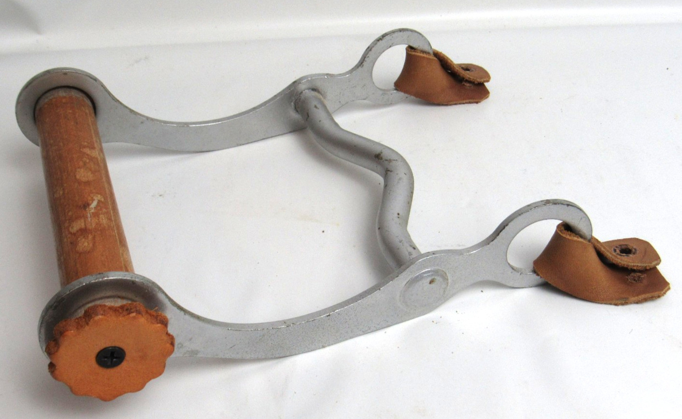 5 Inch Horse Curb Bit Mouth Steel Shanks, Wood, Leather Tack