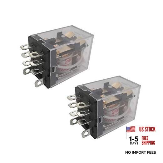 2PCS JQX-13F(D) Coil DPDT 8Pin Miniature High Power Electromagnetic Relay 24V AC