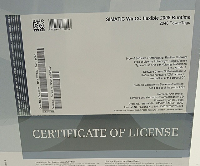 Siemens SIMATIC 6AV66131FA513CA0 WinCC Flexible 2008 Runtime Software