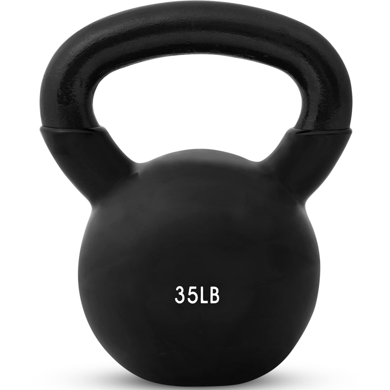 Vinyl-Coated Cast Iron Kettlebell Weight – Flat Bottom Kettlebell for Strengt...