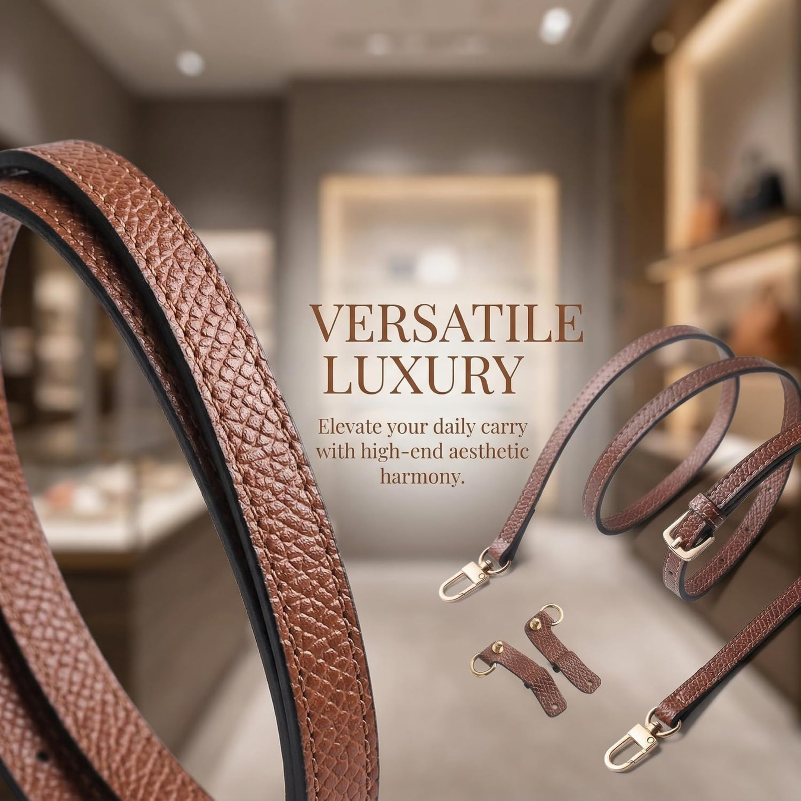 Adjustable Leather Crossbody Strap for Longchamp Mini Bag - Premium Shoulder