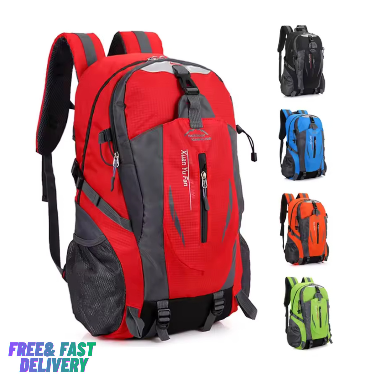 440L Waterproof Hiking Backpack Travel Camping Rucksack Trekking School Bag