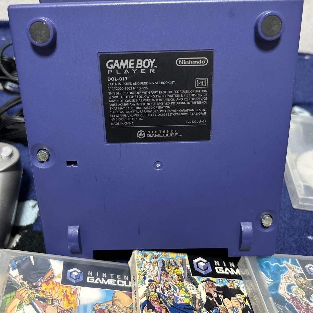 Nintendo GameCube Violet Console + Gameboy Player + Startup Disc + Games Working