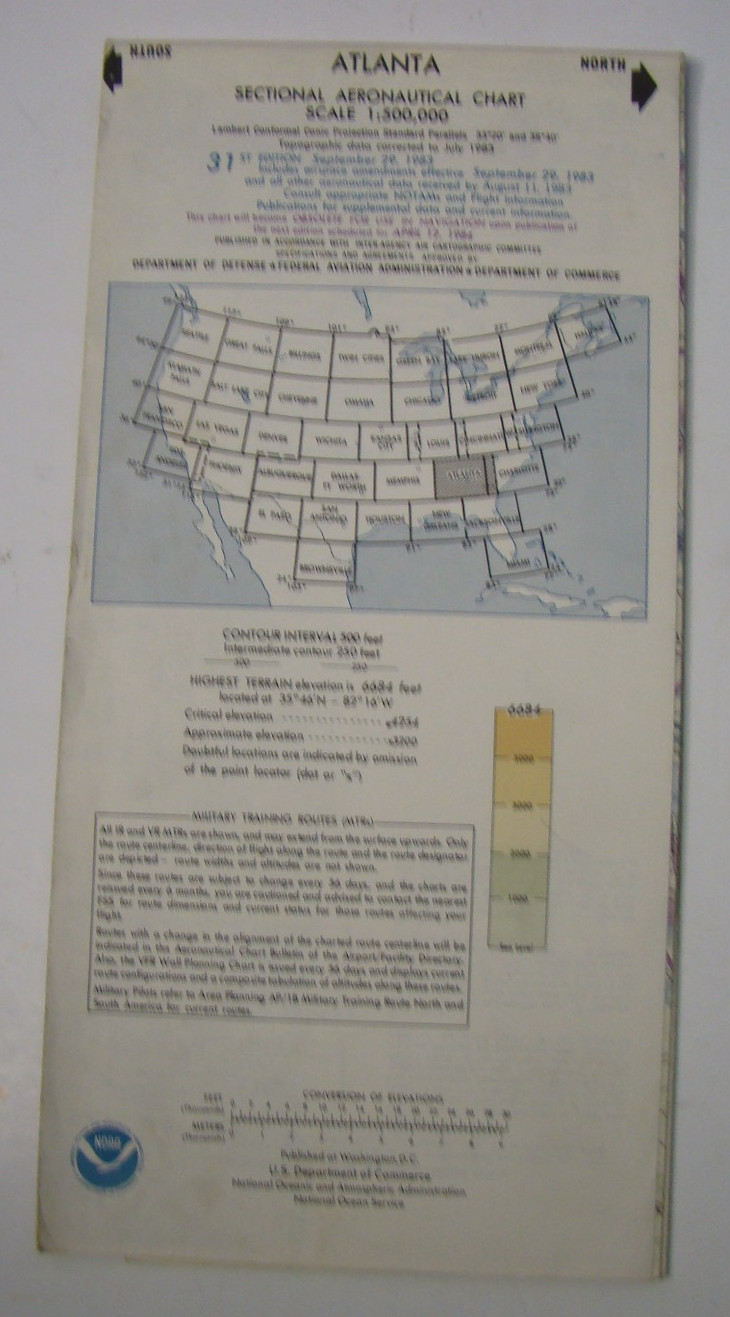 ATLANTA Aeronautical Sectional Chart, 31st Edition, September 29, 1983