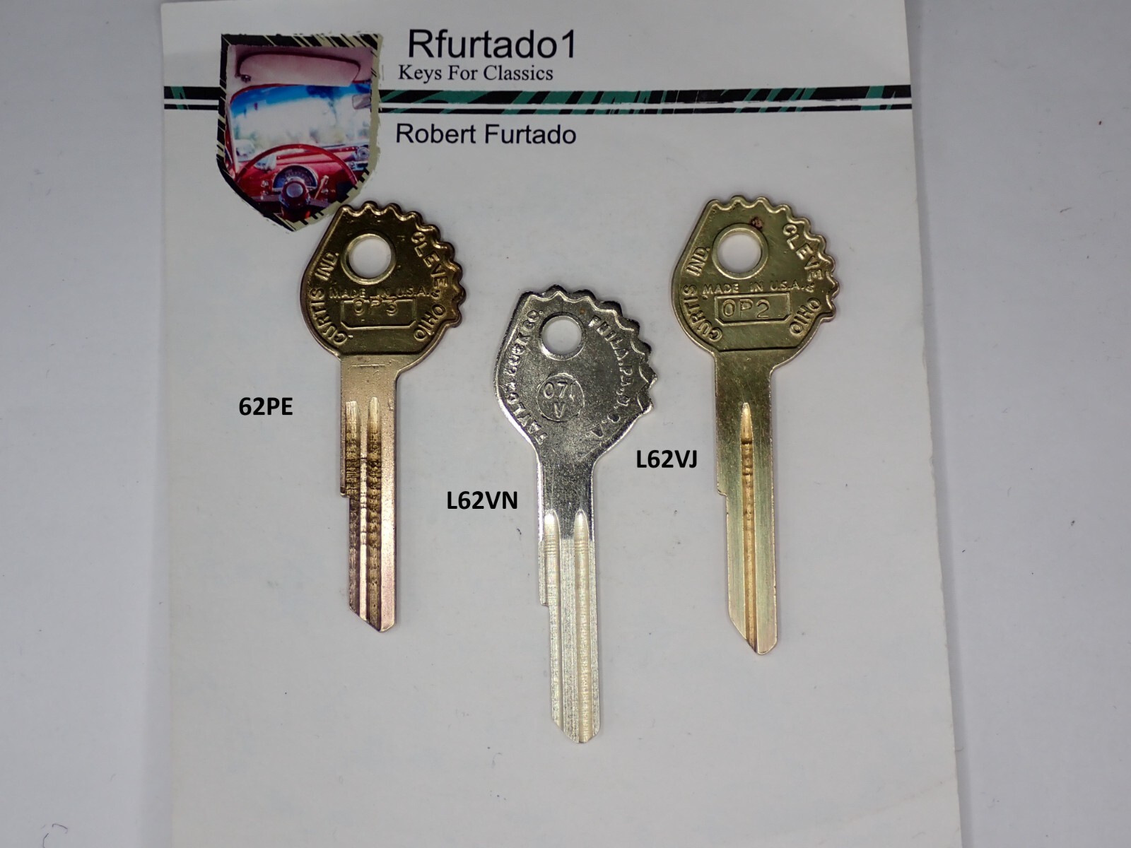 Key Blank for Vintage Opel 1955 - 1964 Ignition & Doors  *(see code series)