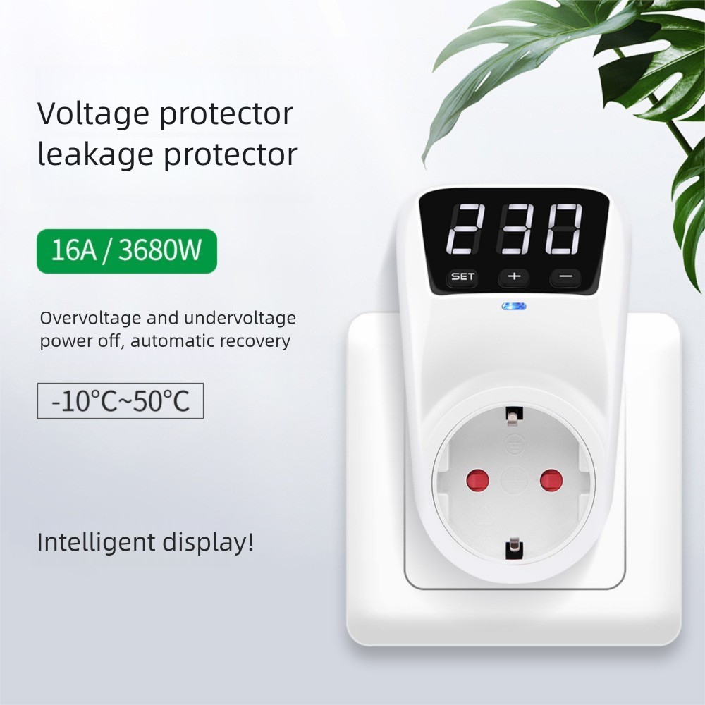 Automatic Voltage Protector Switch 230V 3680W Power Surge Protecctor EU Socket