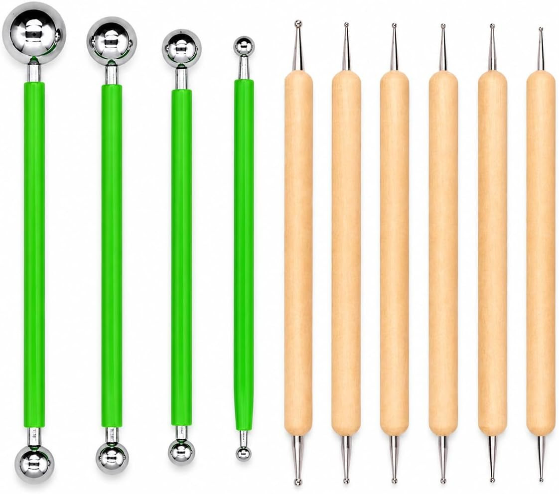 10Pcs Dotting Tools Ball Styluses for Rock Painting, Pottery Clay