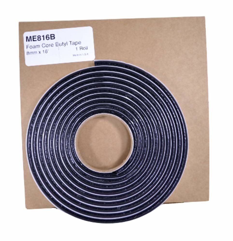 Marcy ME816B - 8mm x 16' Foam Core Butyl Tape Roll - Automotive Glass Adhesive