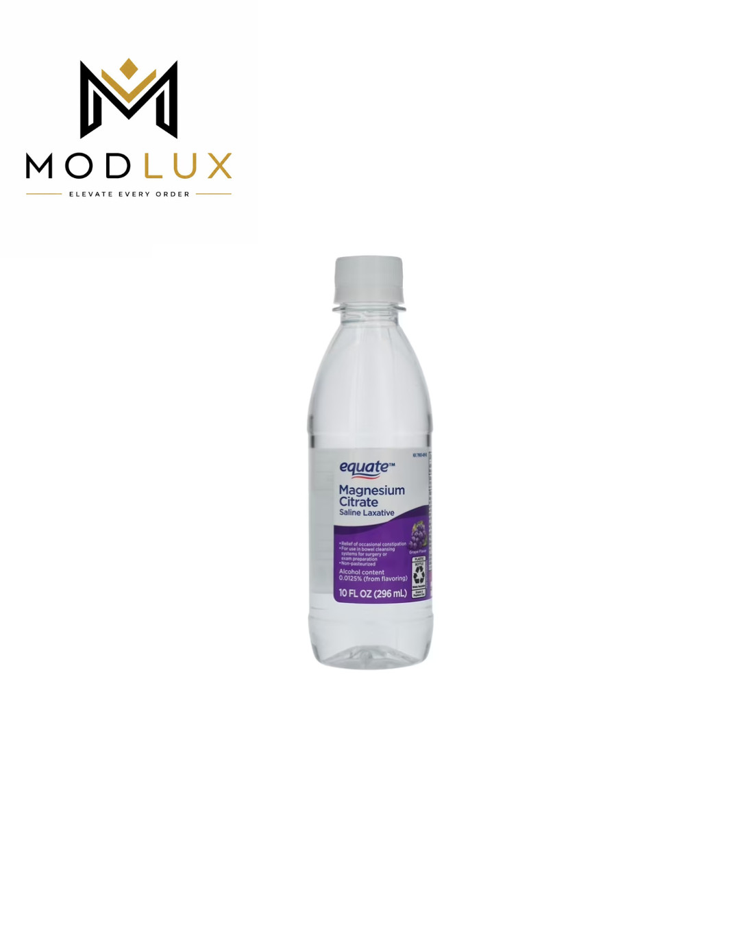 Equate Magnesium Citrate Saline Laxative, Grape Flavor, 10 oz