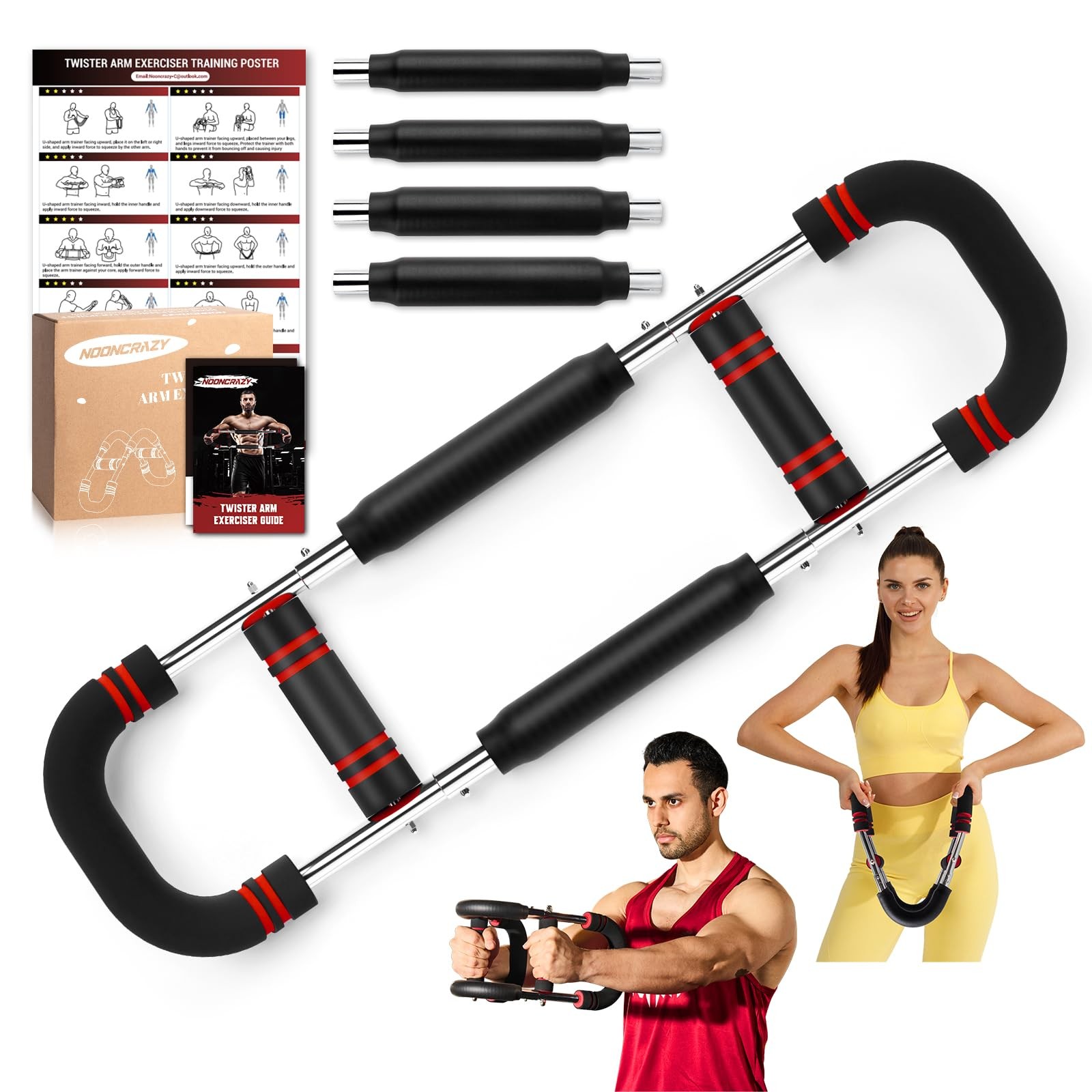 Twister Arm Trainer, 30-120 lbs Adjustable Chest Workout Equipment Crimson
