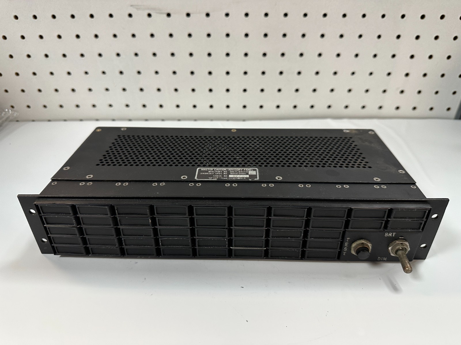 Teledyne Controls 76550-01001-103 Advisory Panel, removed from Sikorsky S-76
