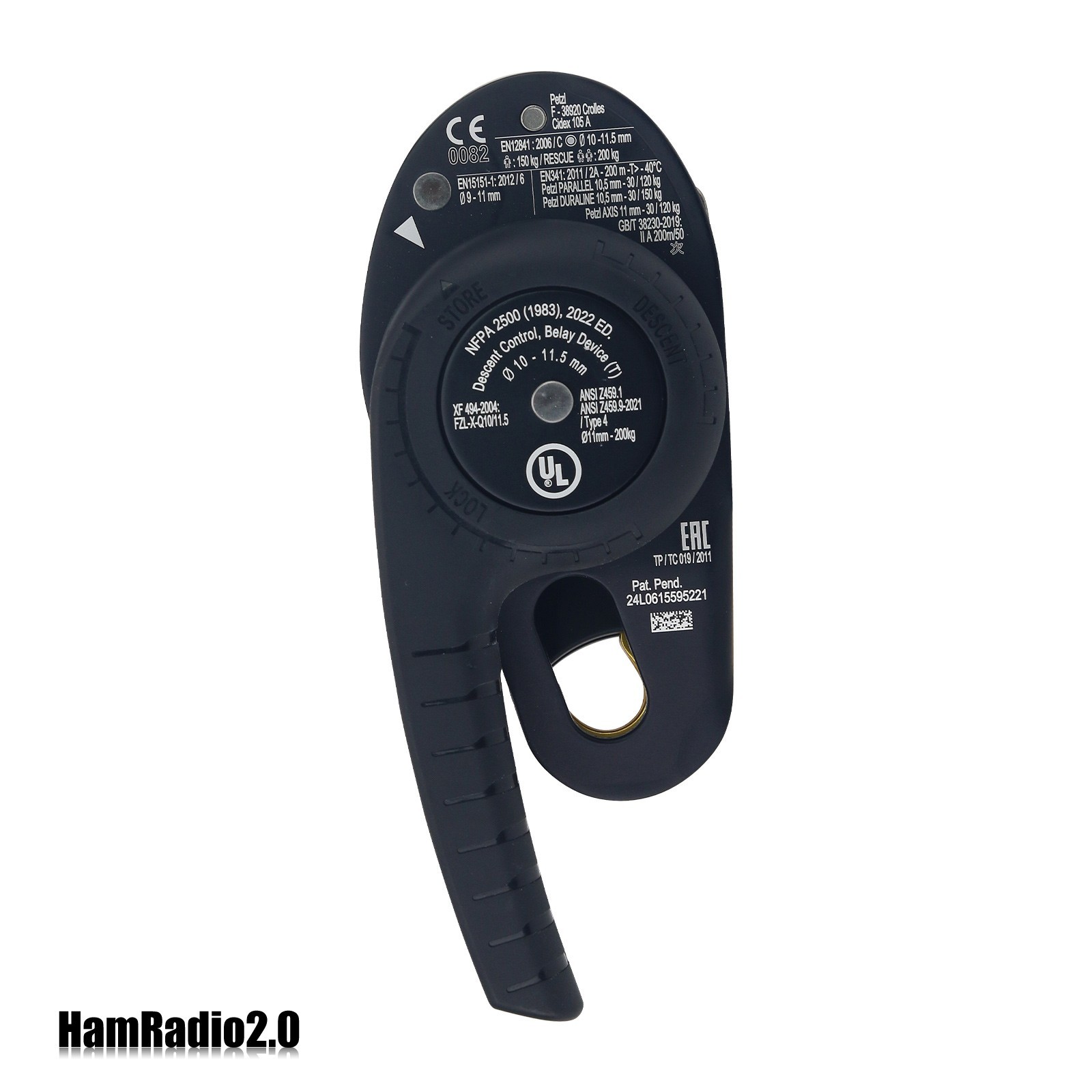 D021 RIG Compact Rope Access Self-braking Descender Built-in AUTO-LOCK System
