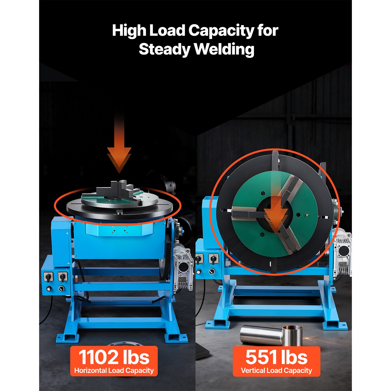 Uimoso Rotary Welding Positioner Turntable1102lbs Capacity with Adjustable Angle