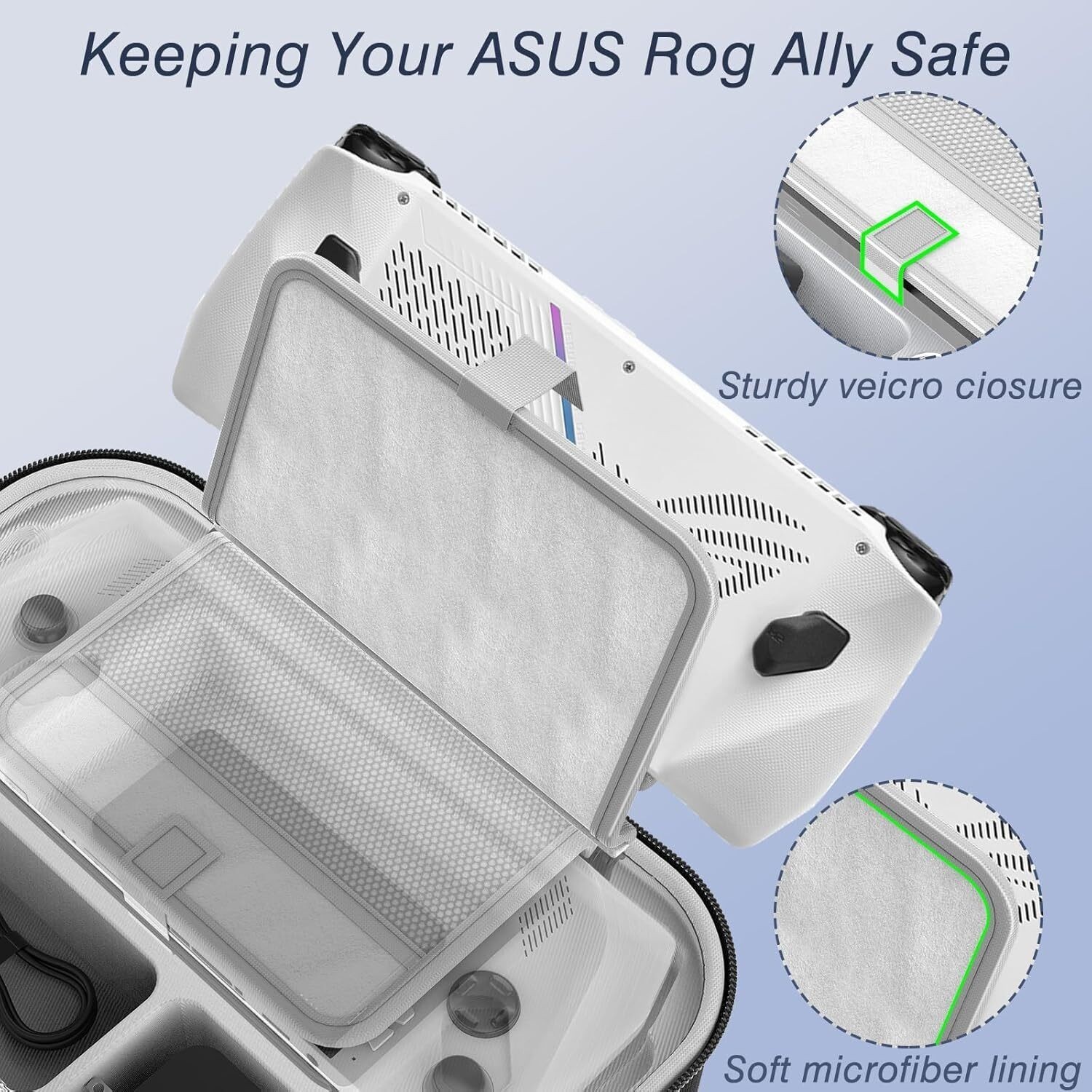 Protective Travel Case for ROG Ally with Large Storage Capacity，Shockproof，p