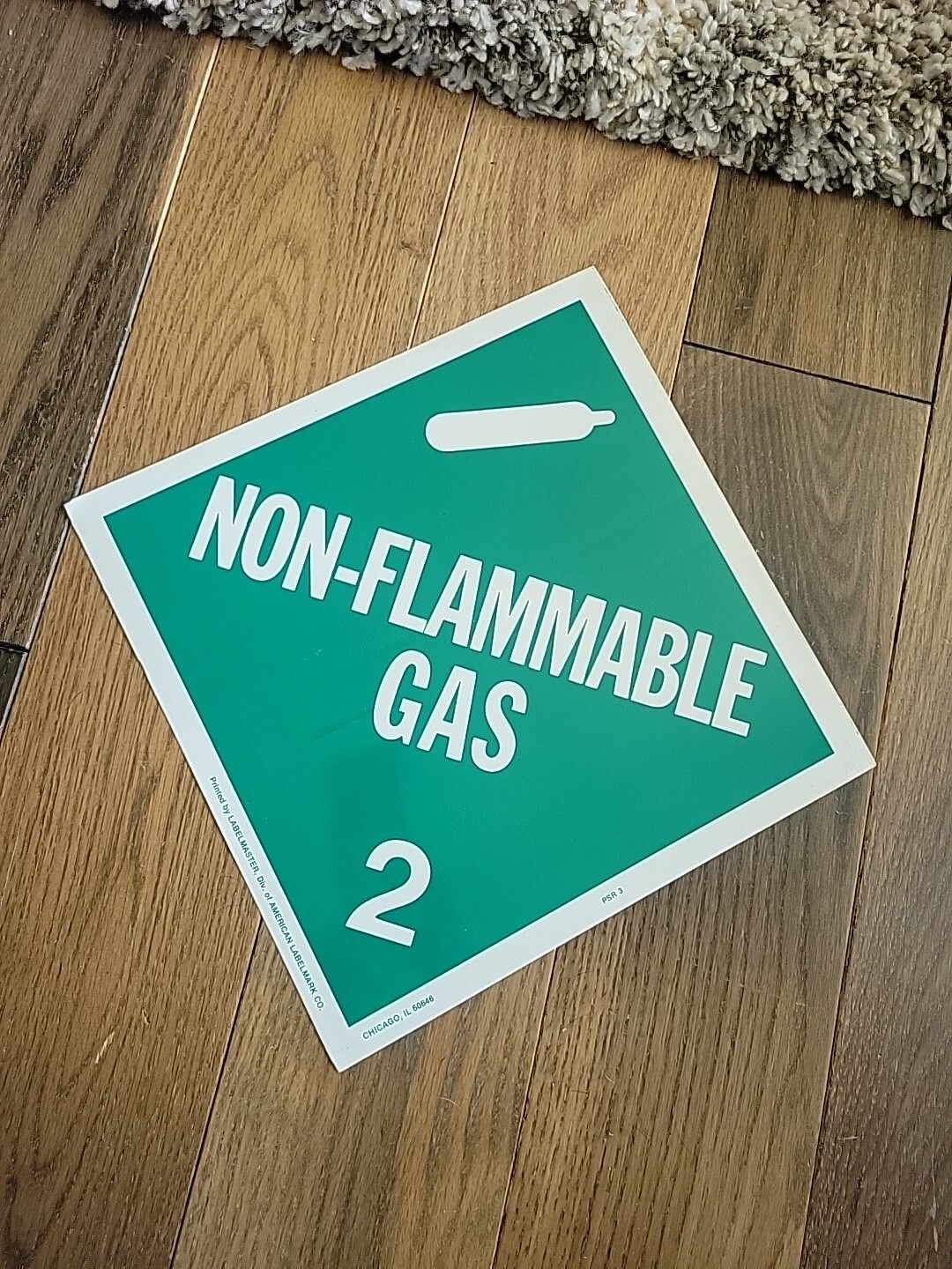 Labelmasters PSR3 Non-Flammable Gas 2 Placard Sticker Vinyl Label 10.75" Qty 30